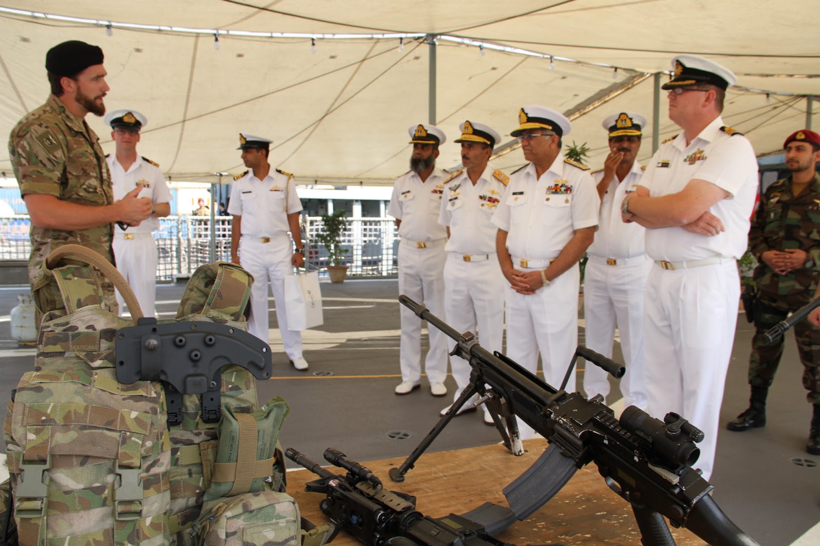 Chief+of+the+Naval+Staff+Admiral+Asif+Sandila+being+briefed+onboard+Australian+Ship.JPG