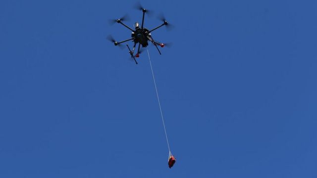 A photo of a drone delivery A photo of a drone delivery